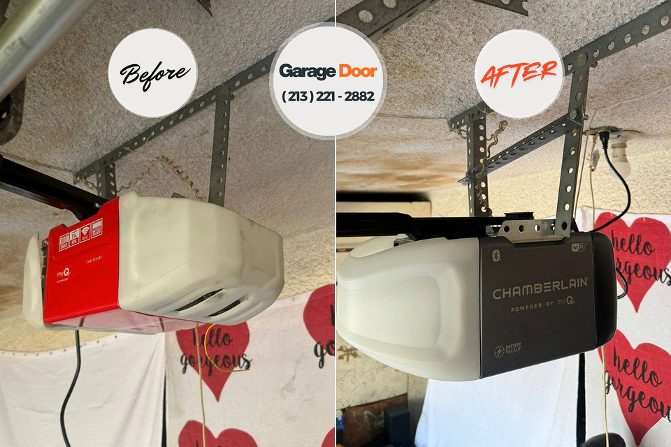 Before and after: garage door repair Pender, NE